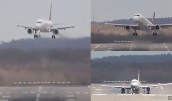 شاهد: لحظات مرعبة عاشها ركاب طائرة تركية أثناء الهبوط بمطار في المانيا