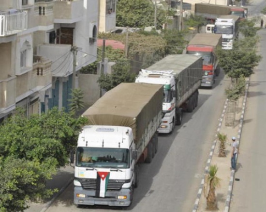 وصول مقدمة وقافلة تزويد المستشفى الميداني الاردني غزة 27 لغزة