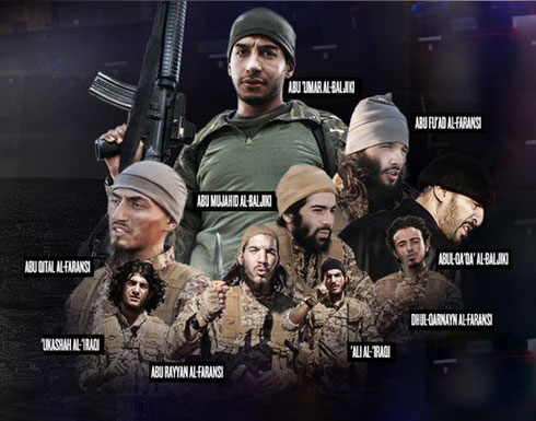 تنظيم " داعش " يكشف لأول مرة صور وأسماء منفذي هجمات باريس تنظيم " داعش " يكشف لأول مرة صور وأسماء منفذي هجمات باريس