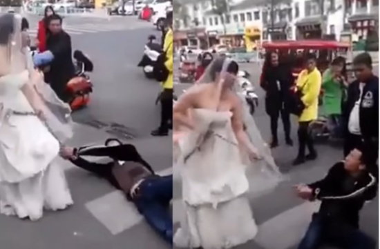 شاهد ماذا فعلت عروس مع عريس حاول الهرب ليلة زفافه!!