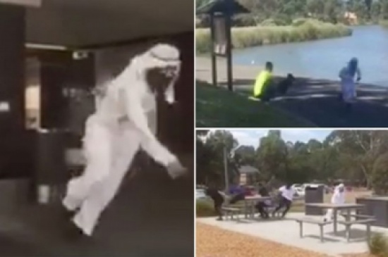 شاهد.. رجل ينفذ مقلبًا في المارة