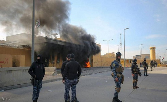 بغداد.. بدء انسحاب ميليشيات الحشد من أمام السفارة الأميركية بغداد.. بدء انسحاب ميليشيات الحشد من أمام السفارة الأميركية