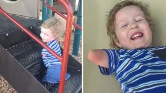 بالفيديو.. طفل مبتور اليدين والرجلين يدهش العالم بتحدي الإعاقة