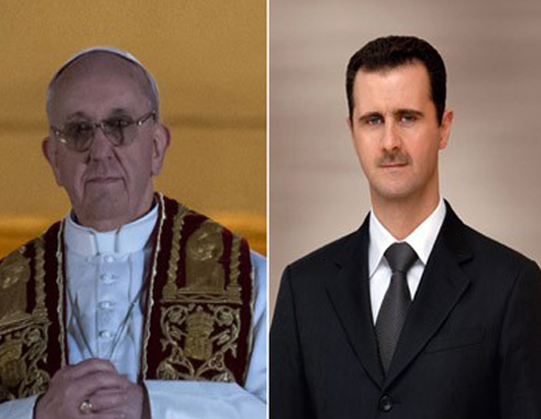 الأسد يرسل رسالة خاصة الى بابا الفاتيكان