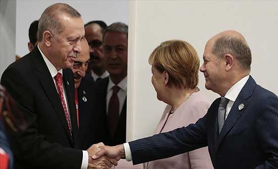 أردوغان والمستشار الألماني يبحثان العلاقات الثنائية وقضايا دولية أردوغان والمستشار الألماني يبحثان العلاقات الثنائية وقضايا دولية