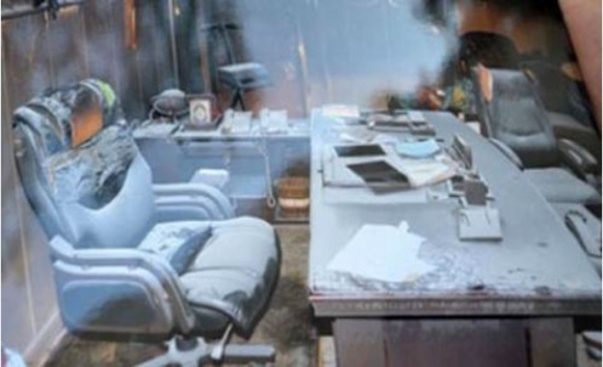 البحث الجنائي : حريق مكتب المحاماة الذي توفي فيه اثنان " مفتعل " وتم إلقاء القبض على الجاني