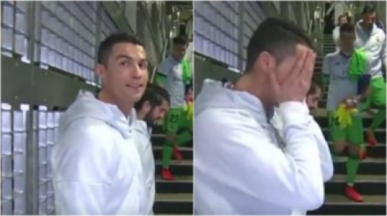 شاهد: رونالدو في موقف محرج أمام الكاميرا