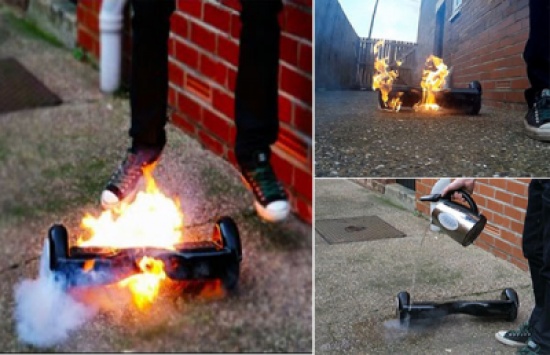 شاهد.. احتراق هوفر بورد مباشرة بعد تشغيله أول مرة