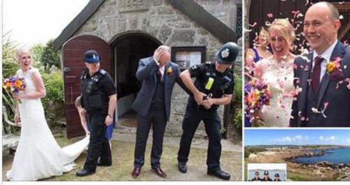 صور: القبض على عريس في حفل زفافه