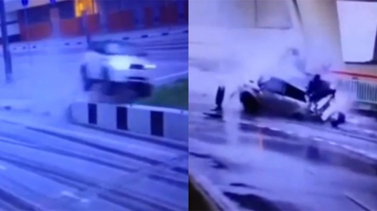 نجاة بأعجوبة من حادث سقوط "رانج روفر"