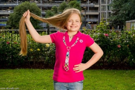 طول شعر طفلة 1.37 متراً