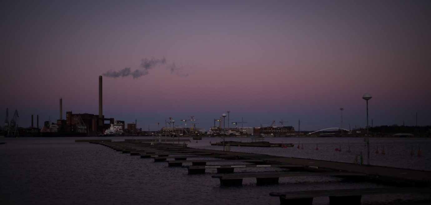 Hanasaari power plant and the Kalasatama area