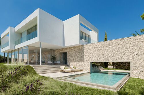 Modern newly built villa with private pool and stunning sea views