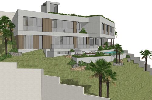 A place for visions – building plot with valid building permit in Monport, Port Andratx