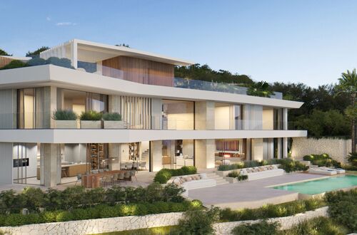 Building plot with approved villa project and sea views in Camp de Mar