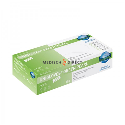 FHS HANDSCHOENEN POEDERVRIJ NITRILE GREEN PEARL LARGE (GROEN/100st)