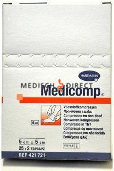 MEDICOMP NON-WOVEN 5 x 5cm STERIEL (25x2st)