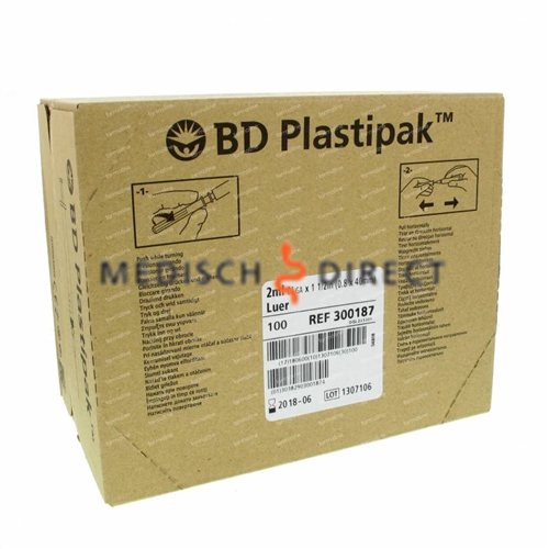 BD PLASTIPAK SPUIT+NAALD 2ml 21G x 5/8 (100st)