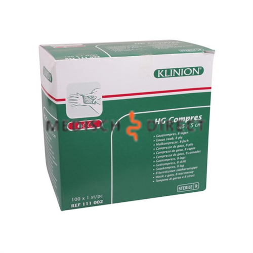 KLINION GAASKOMPRES STERIEL 5 x 8,5cm (100st)