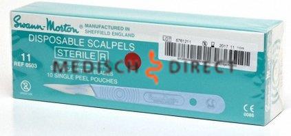 SWANN MORTON SCALPELMESJES +HEFT NR11 STERIEL (10st)
