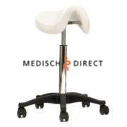 ZADELZIT TABOURET WIT MET ZWARTE POOT