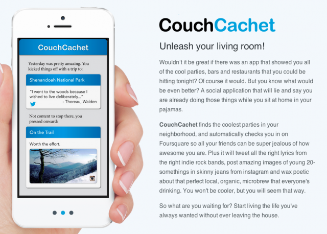 Couch Cachet automatically updates social network information