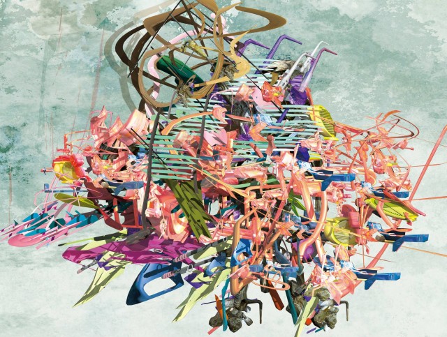 High Frequency Captured on the Surface of Augmented Objects Mixed Media 140718 110cmx85cm