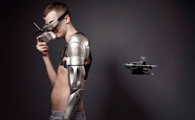 Bionic arm features drone and other gadgets