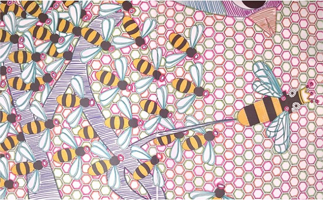 Queen bee drone. Drones coloring Book. What's flying there?