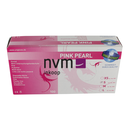 FHS HANDSCHOENEN POEDERVRIJ NITRILE PINK PEARL SMALL (ROZE/100st)