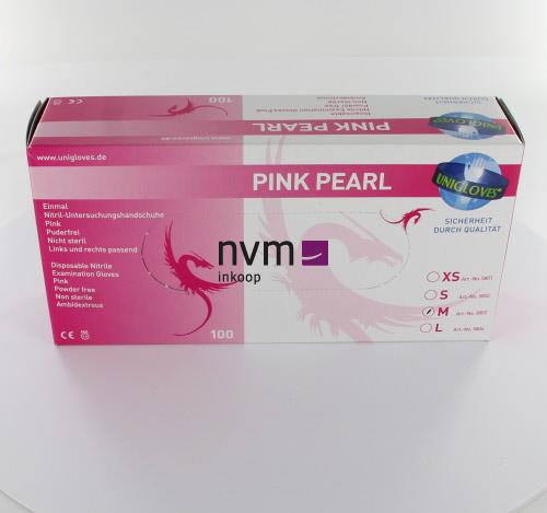 FHS HANDSCHOENEN POEDERVRIJ NITRILE PINK PEARL MEDIUM (ROZE/100st)
