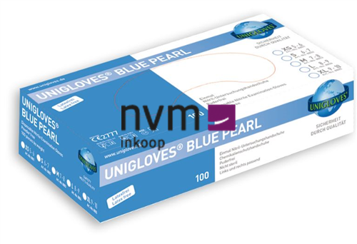 FHS HANDSCHOENEN POEDERVRIJ NITRILE BLUE PEARL SMALL (BLUE/100st)
