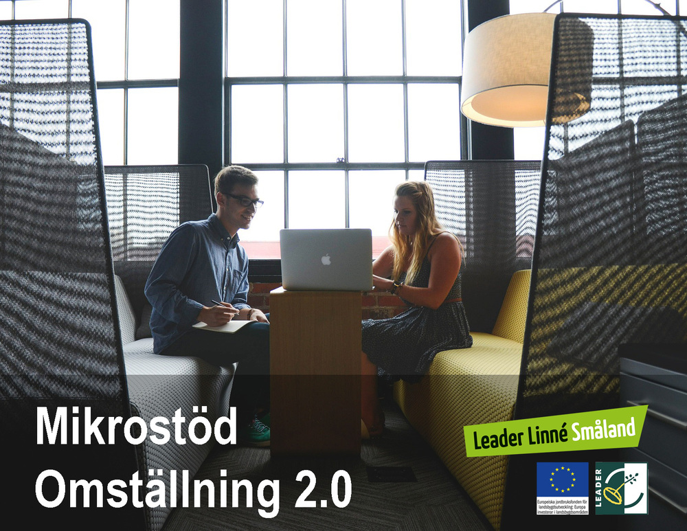 En man och en kvinna sitter mitt emot varandra och tittar på en laptop.