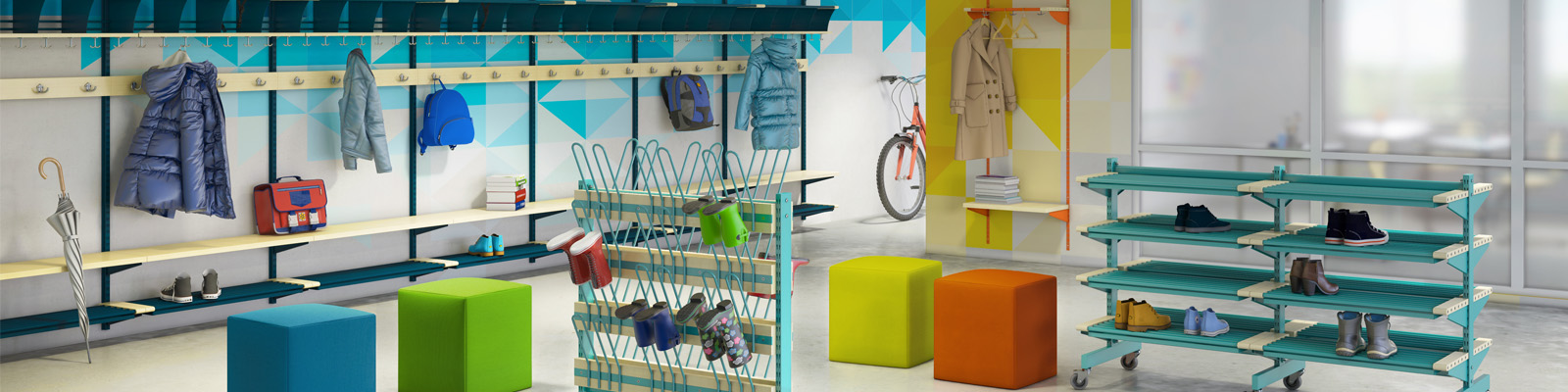 Cloak room interiors