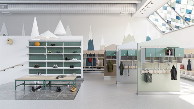 Cloak room interiors