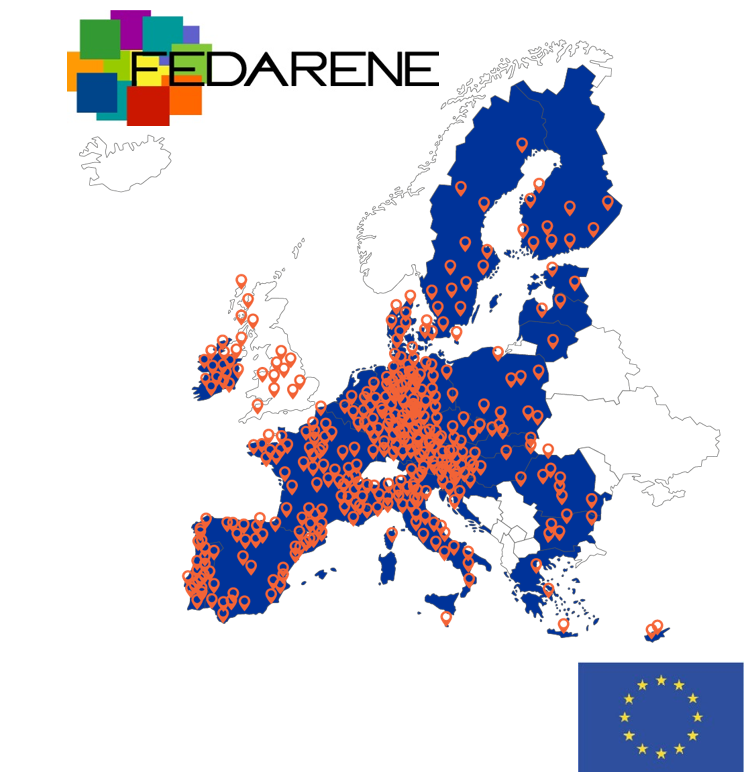 Europakarta med 300 energikontor.