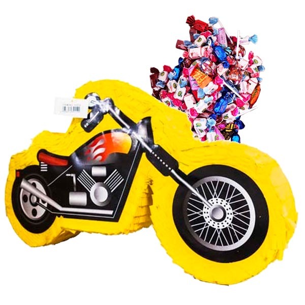 PIÑATA MOTORCYKEL + 1 kg godis