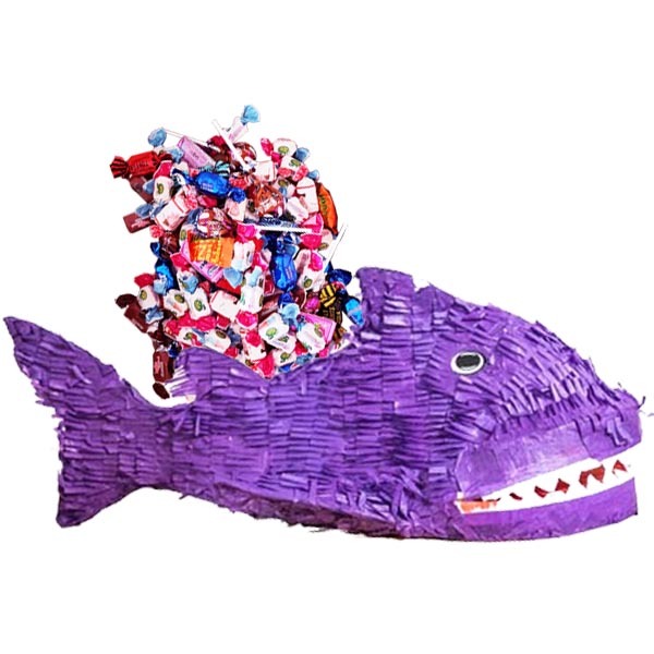PIÑATA FISK LILA + 1 kg godis