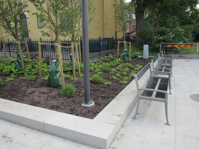 Tillfällig bevattning med Tree Gator TreeGator bevattningspåse som extra stödbevattning