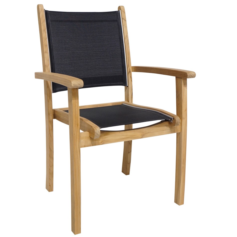 Smögen karmstol stapelbar svart teak Smögen karmstol stapelbar svart teak