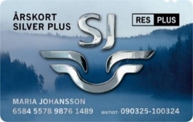 SJ Årskort SILVER Plus