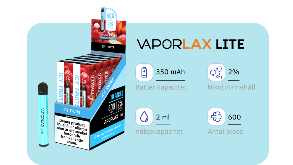 Vaporlax Lite information och produktbild