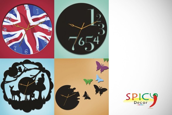 £24 instead of up to £69.99 (from Spicy Decor) for a designer wall clock in a design of your choice – spice up your walls & save up to 66%