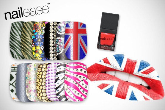 £9.99 instead of up to £28.95 (from Nail Ease) for 3 sets of nail wraps (20 per pack) inc. Union Jack + polish & Union Jack lip tattoo - save up to 65%
