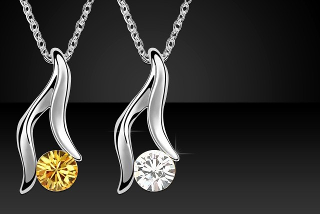 £6.99 instead of £39.20 (from Trinkets) for a Crystal Wave necklace with a Swarovski crystal solitaire in a choice of colours - save a sparkly 82%