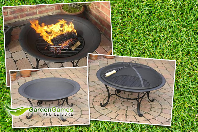 £59.99 instead of £149.99 (from Garden Games & Leisure) for a black steel outdoor fire pit inc. grate, cover & poker - save 60% + FREE DELIVERY