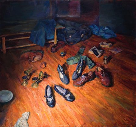 Στέφανος Δασκαλάκης (1952- ), «Όταν φεύγουν», 2021-2022. Λάδι σε καμβά, 130 × 140 εκ. Συλλογή του καλλιτέχνη.