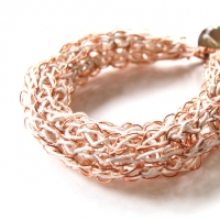 Copper hand knitted bracelet on I Love Markets
