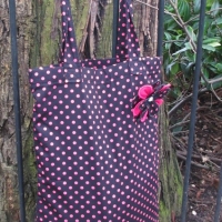 Dark Pink Polka Dot Tote Bag on I Love Markets