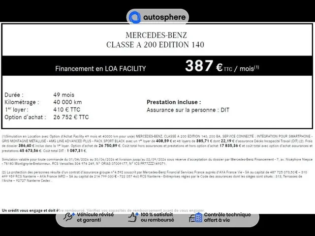 Démonstration Mercedes Classe A à NIORT chez Groupe Autosphere Niort